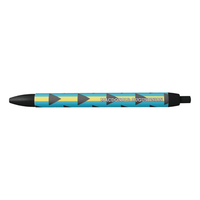 Bolígrafo De Tinta Negra Personalización de la BANDERA Patriótica BAHAMAS (Anverso)