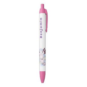 Bolígrafo De Tinta Negra Personalizado axolotópico rosa adorable