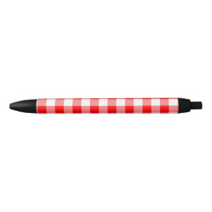 Bolígrafo De Tinta Negra Personalizado Bright Red Gingham