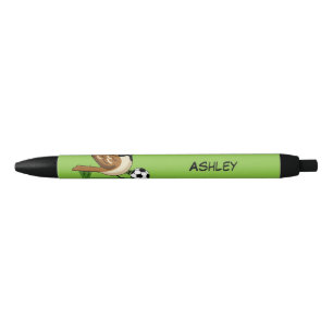 Bolígrafo De Tinta Negra Personalizado Cute Sparrow Jugando Fútbol