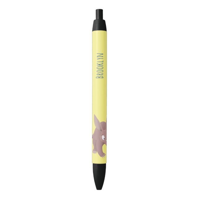 Bolígrafo De Tinta Negra Personalizado de aardvark gracioso (Frente vertical)