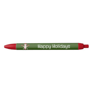 Bolígrafo De Tinta Negra Personalizado de Axolotl de Navidades Cute
