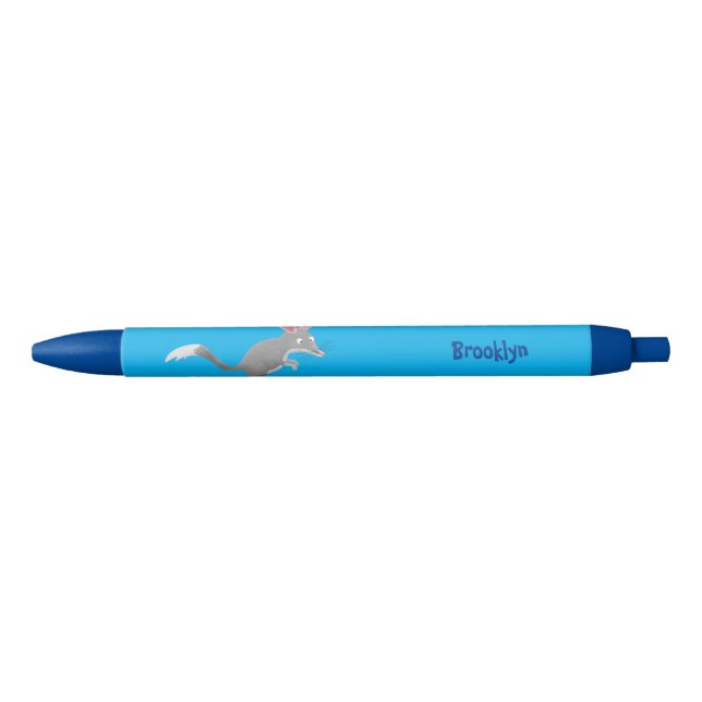 Bolígrafo De Tinta Negra Personalizado de bilby australiano feliz (Anverso)
