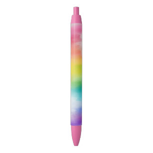 Bolígrafo De Tinta Negra Personalizado de colores arcoiris plantilla Diseñ
