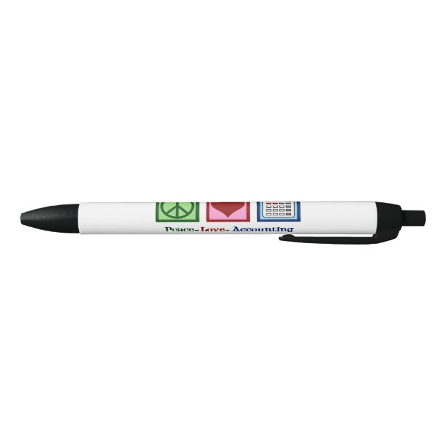 Bolígrafo De Tinta Negra Personalizado de contabilidad de Peace Love (Parte de abajo)