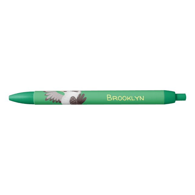 Bolígrafo De Tinta Negra Personalizado de kookaburra gracioso (Anverso)