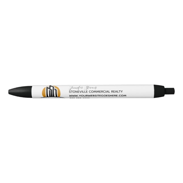 Bolígrafo De Tinta Negra Personalizado de Moda simple de la Empresa Inmobil (Anverso)