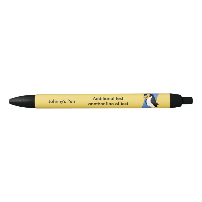Bolígrafo De Tinta Negra Personalizado de pingüino cute (Anverso)