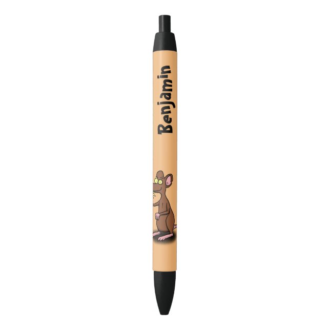 Bolígrafo De Tinta Negra Personalizado de pulgares hacia arriba de rata mar (Frente vertical)