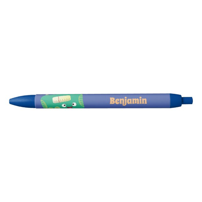 Bolígrafo De Tinta Negra Personalizado de radio retro alegre y gracioso (Anverso)