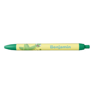 Bolígrafo De Tinta Negra Personalizado de saltamontes alegre verde