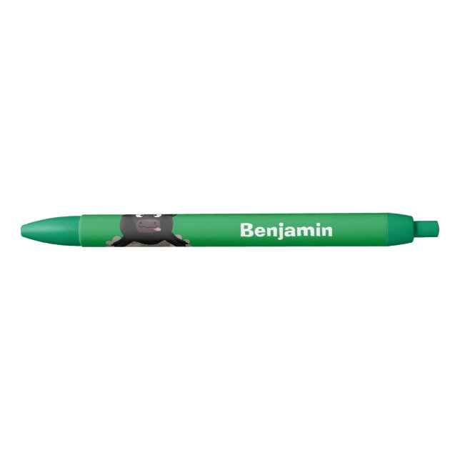 Bolígrafo De Tinta Negra Personalizado divertida de búfalo de agua corrient (Anverso)