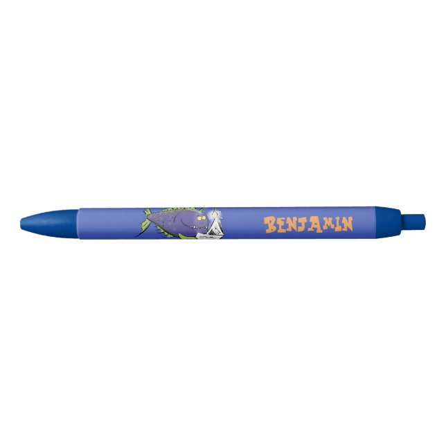 Bolígrafo De Tinta Negra Personalizado divertida de pescados y mariscos (Anverso)