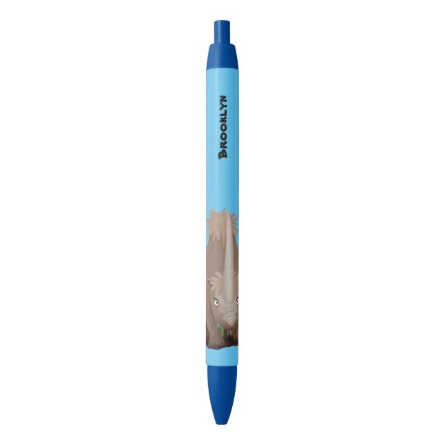 Bolígrafo De Tinta Negra Personalizado elasmotherium rinoceronte (Frente vertical)