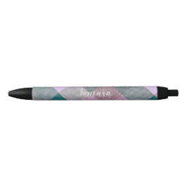 Bolígrafo De Tinta Negra Personalizado escandinavo Verde azulado rosa perso