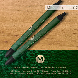 Bolígrafo De Tinta Negra Personalizado Gold Monogramed Business Pen