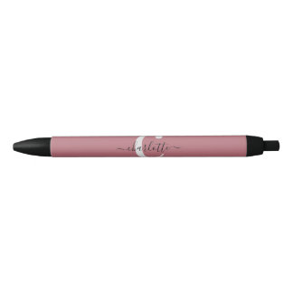 Bolígrafo De Tinta Negra Personalizado Minimalista Dusty Pink
