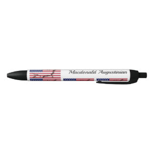 Bolígrafo De Tinta Negra Personalizado   Patriótico   Bandera de EE. UU.