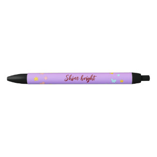 Bolígrafo De Tinta Negra Personalizado Shine Bright Pen para Chicas