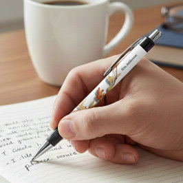 Bolígrafo De Tinta Negra Personalized Elegant Floral Name Pen