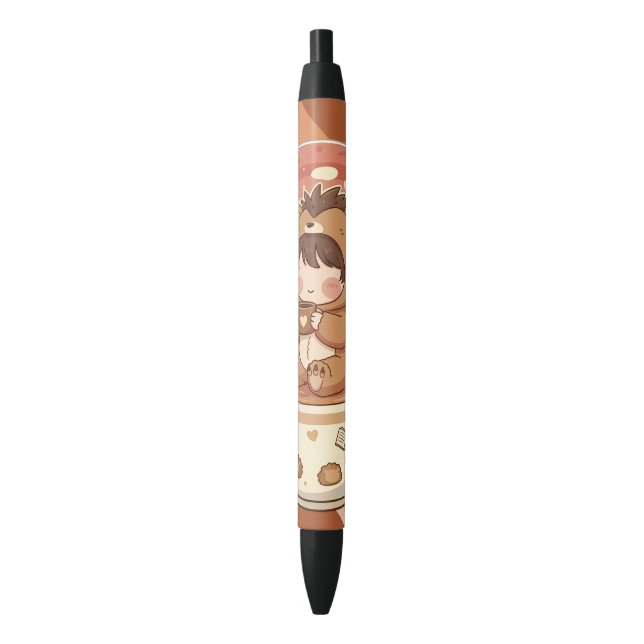 Bolígrafo De Tinta Negra Personalized Kawaii Hedgehog Ink Pen (Frente vertical)
