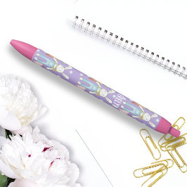 Bolígrafo De Tinta Negra Personalized Name Cute Stuffed Animal Bunny