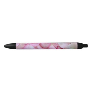 Bolígrafo De Tinta Negra Pétalos rosa rosados