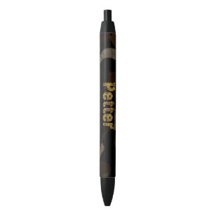 Bolígrafo De Tinta Negra Petter de tipos de letra de camuflaje militar pers