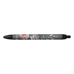 Bolígrafo De Tinta Negra Piano de vapor con corazón