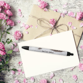 Bolígrafo De Tinta Negra Piel blanca marrón como Monograma de impresión