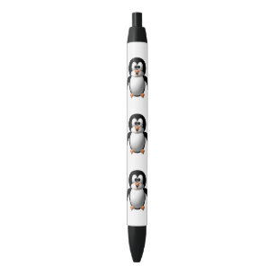 Bolígrafo De Tinta Negra Pingüino gallardo de la mirada tridimensional