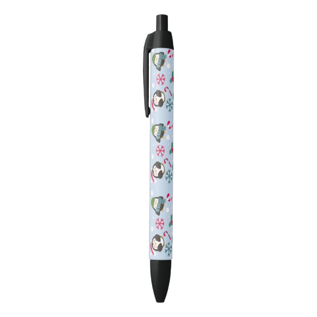 Bolígrafo De Tinta Negra Pingüino navidad (Parte superior (vertical))
