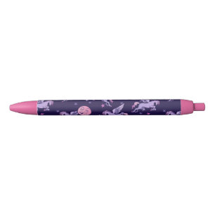 Bolígrafo De Tinta Negra Pink Pegasus Moon