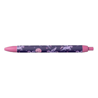 Bolígrafo De Tinta Negra Pink Pegasus Moon