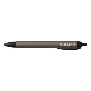 Bolígrafo De Tinta Negra Pinstripes retro castaño personalizado