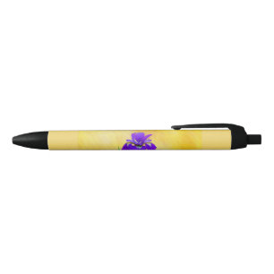 Bolígrafo De Tinta Negra Pintado de iris morado - Perro original curado A