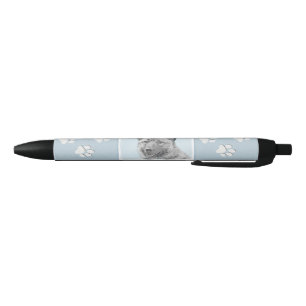 Bolígrafo De Tinta Negra Pintura noruega de elkhound - Arte original de per