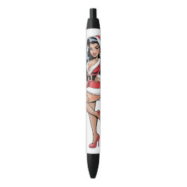 Bolígrafo De Tinta Negra Pinup Santa Babe
