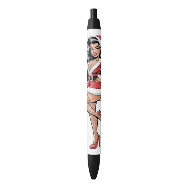 Bolígrafo De Tinta Negra Pinup Santa Babe (Frente vertical)