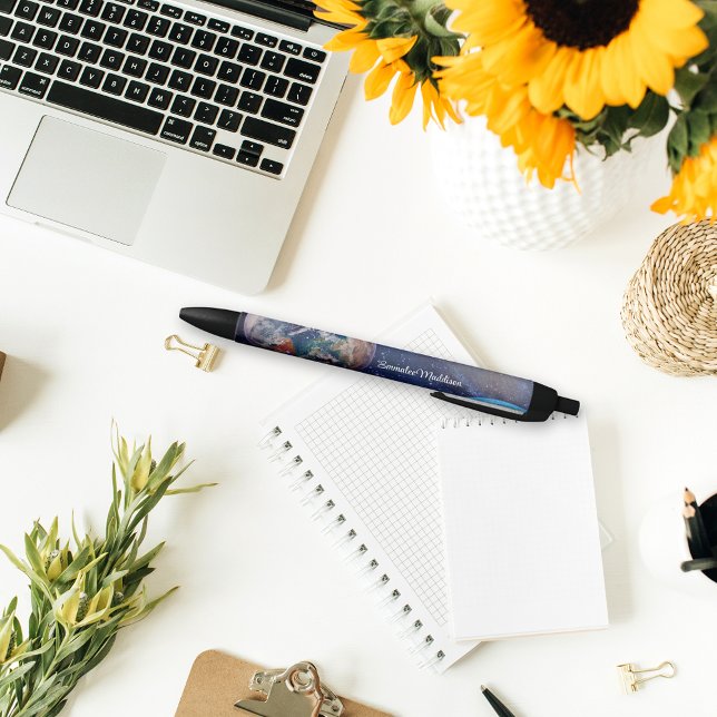 Bolígrafo De Tinta Negra Planetas de la galaxia del espacio ultraterrestre  (Subido por el creador)