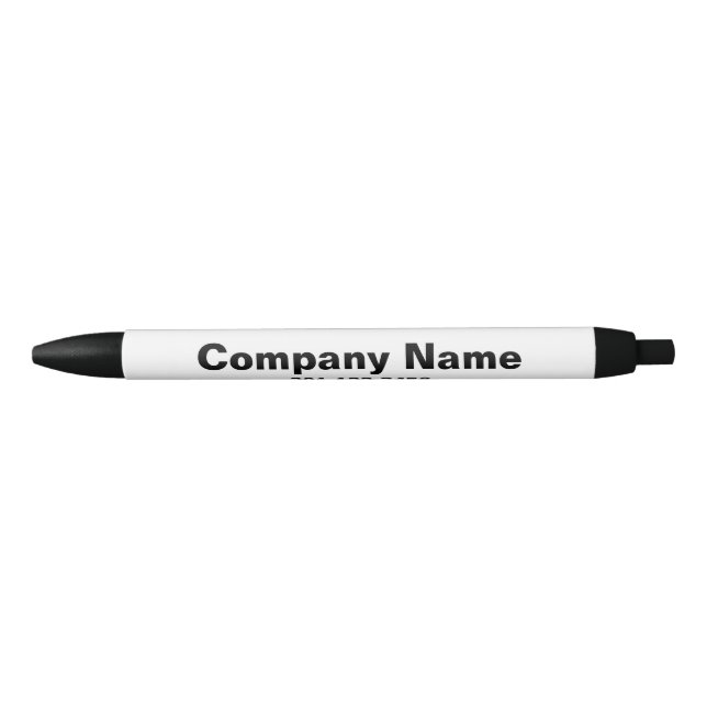 Bolígrafo De Tinta Negra Plantilla de nombre de empresa en blanco y negro p (Anverso)