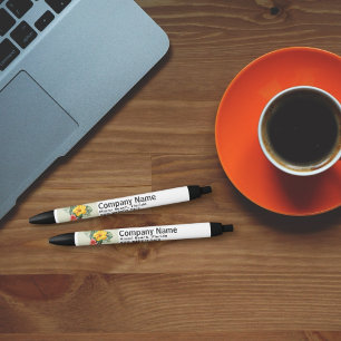 Bolígrafo De Tinta Negra Plantilla de texto y logotipo de la empresa promoc