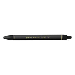 Bolígrafo De Tinta Negra Plantilla Minimalista de nombres de texto de aspec