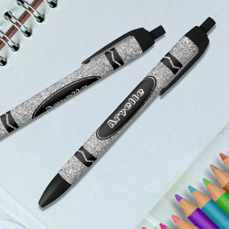 Bolígrafo De Tinta Negra Platino Purpurina Crayon Custom Name Pen