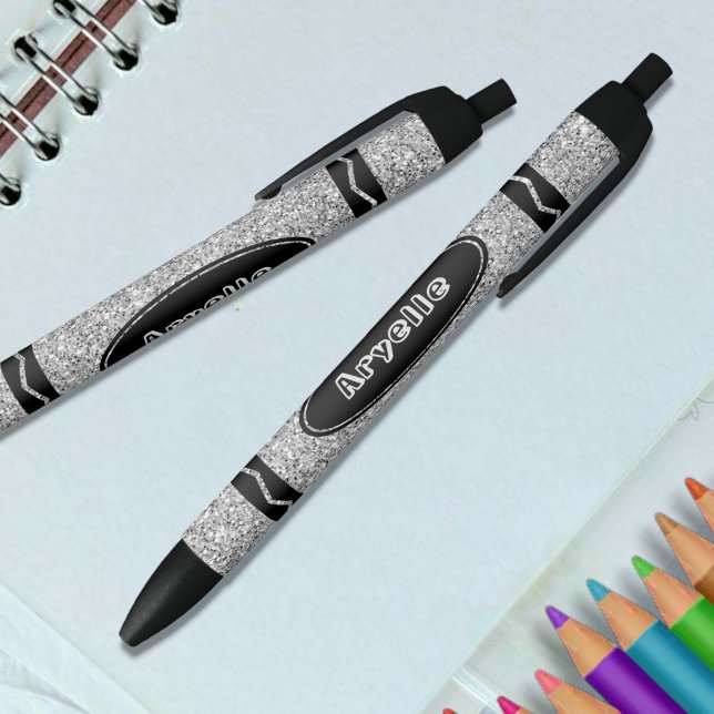 Bolígrafo De Tinta Negra Platino Purpurina Crayon Custom Name Pen (Subido por el creador)