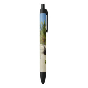 Bolígrafo De Tinta Negra Playa Antigua Hermoso Paisaje Tropical