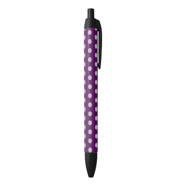 Bolígrafo De Tinta Negra Polka Dot Pens (Plum & Silver) (Parte inferior (Vertical))