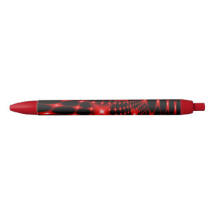 Bolígrafo De Tinta Negra Polvo de red brillante rojo