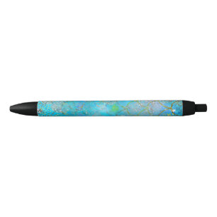 Bolígrafo De Tinta Negra Preciosa Perla Iridescente con Brillo de Escamas d