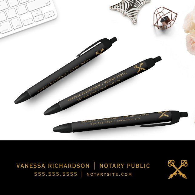Bolígrafo De Tinta Negra Profesional Black Gold Notate Promo Business (Subido por el creador)